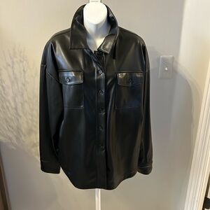 Tart collections faux leather shacket